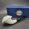 MBSD Meerschaum Deluxe Bent Freehand Horn Block Meerschaum Pipe, Briar-Mortise - Image 3