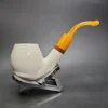 MBSD Meerschaum Deluxe Bent Egg Block Meerschaum Pipe, Briar-Mortise - Image 3