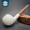MBSD Meerschaum Deluxe Straight Apple Block Meerschaum Pipe, Briar-Mortise, New - Image 3