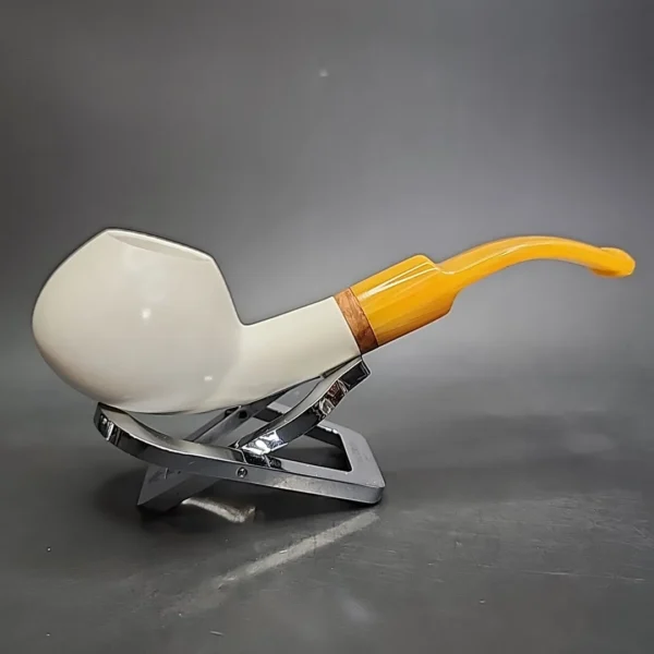 MBSD Meerschaum Deluxe Author Block Meerschaum Pipe, Briar-Mortise - Image 3