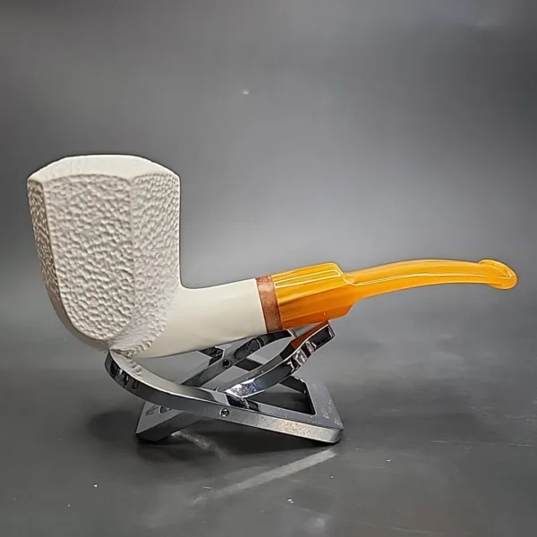 MBSD Meerschaum Deluxe Panel Dublin Block Meerschaum Pipe, Briar-Mortise - Image 3