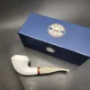 MBSD Meerschaum Deluxe Bent Rhodesian Block Meerschaum Pipe, Briar-Mortise, New - Image 3