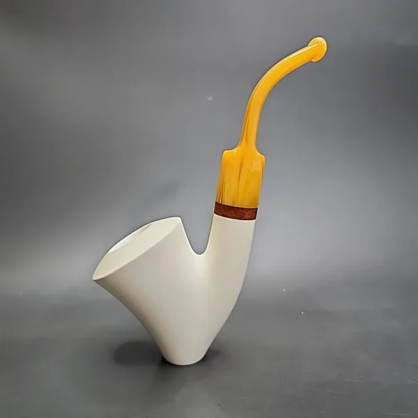 MBSD Meerschaum Deluxe Ballerina Block Meerschaum Pipe, Briar-Mortise - Image 3