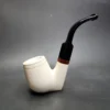 MBSD Meerschaum Deluxe Oom Paul Sitter Block Meerschaum Pipe, Briar-Mortise - Image 3