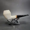 MBSD Meerschaum Deluxe Smooth Rhodesian Block Meerschaum Pipe, Briar-Mortise, New - Image 3