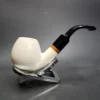 MBSD Meerschaum Deluxe Bent Brandy Block Meerschaum Pipe, Briar-Mortise, New - Image 3