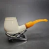 MBSD Meerschaum Deluxe Bent Egg Block Meerschaum Pipe, Briar-Mortise - Image 3