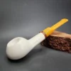MBSD Meerschaum Deluxe Squat Tomato Block Meerschaum Pipe, Briar-Mortise - Image 3