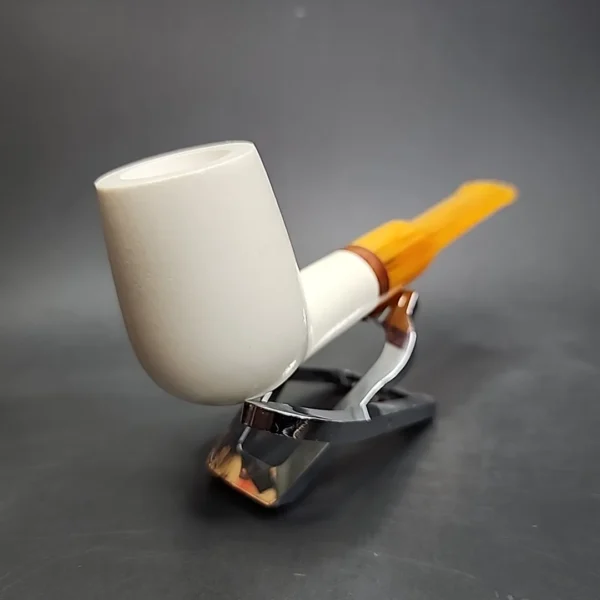 MBSD Meerschaum Deluxe Lovat Block Meerschaum Pipe, Briar-Mortise - Image 4
