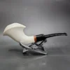 MBSD Meerschaum Deluxe Bent Freehand Horn Block Meerschaum Pipe, Briar-Mortise - Image 4