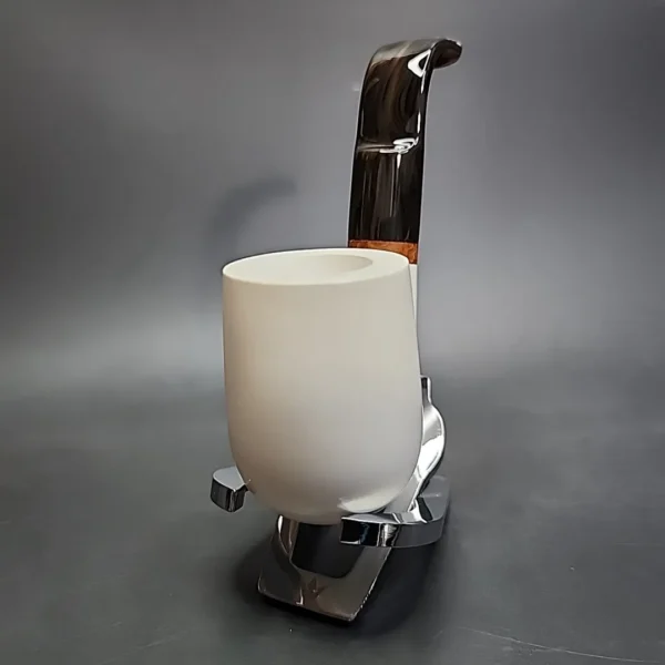 MBSD Meerschaum Deluxe Oom Paul Block Meerschaum Pipe, Briar-Mortise - Image 4