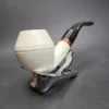 MBSD Meerschaum Deluxe Bent Rhodesian Block Meerschaum Pipe, Briar-Mortise, New - Image 4