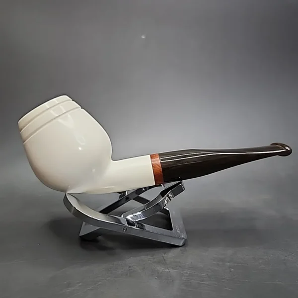 MBSD Meerschaum Deluxe Belge Block Meerschaum Pipe, Briar-Mortise - Image 4