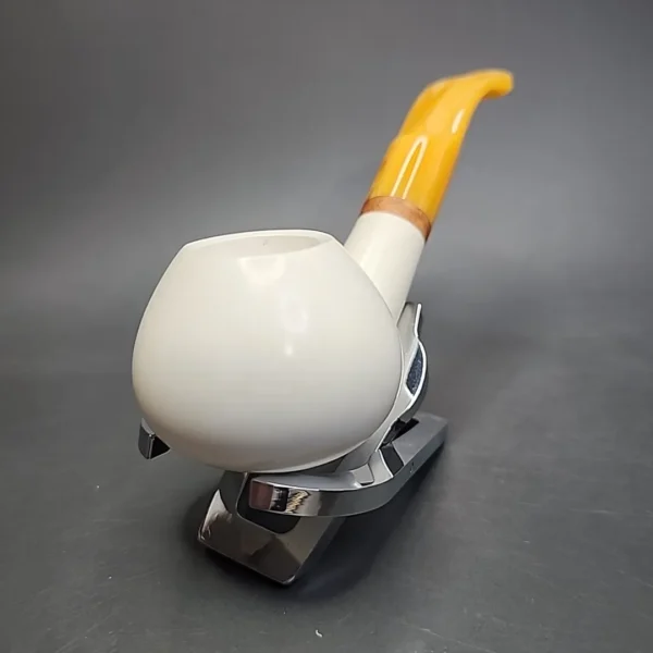 MBSD Meerschaum Deluxe Author Block Meerschaum Pipe, Briar-Mortise - Image 4