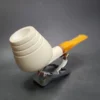 MBSD Meerschaum Deluxe Belge Block Meerschaum Pipe, Briar-Mortise - Image 4