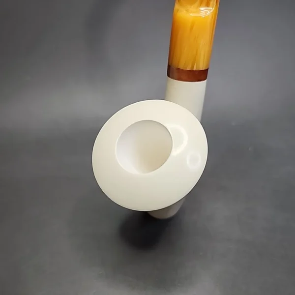 MBSD Meerschaum Deluxe Ballerina Block Meerschaum Pipe, Briar-Mortise - Image 4