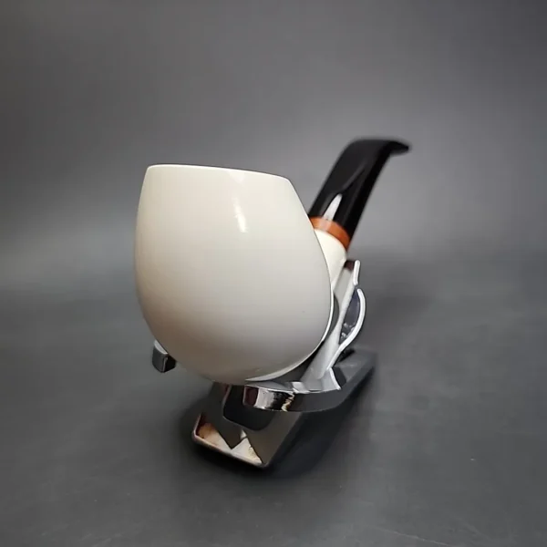 MBSD Meerschaum Deluxe Smooth Swan Block Meerschaum Pipe, Briar-Mortise, New - Image 4