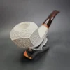 MBSD Meerschaum Deluxe Rusticated Horn Block Meerschaum Pipe, Briar-Mortise, 9mm - Image 4