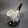 MBSD Meerschaum Deluxe Smooth Rhodesian Block Meerschaum Pipe, Briar-Mortise, New - Image 4