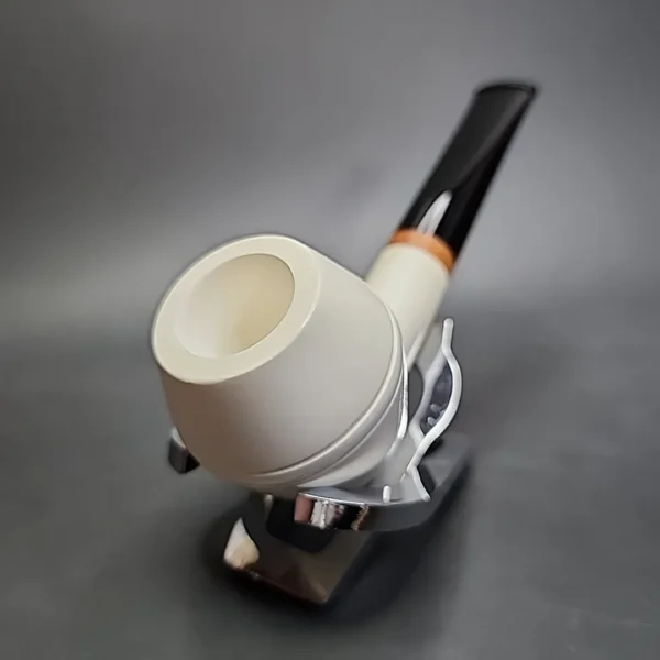 MBSD Meerschaum Deluxe Smooth Rhodesian Block Meerschaum Pipe, Briar-Mortise, New - Image 4