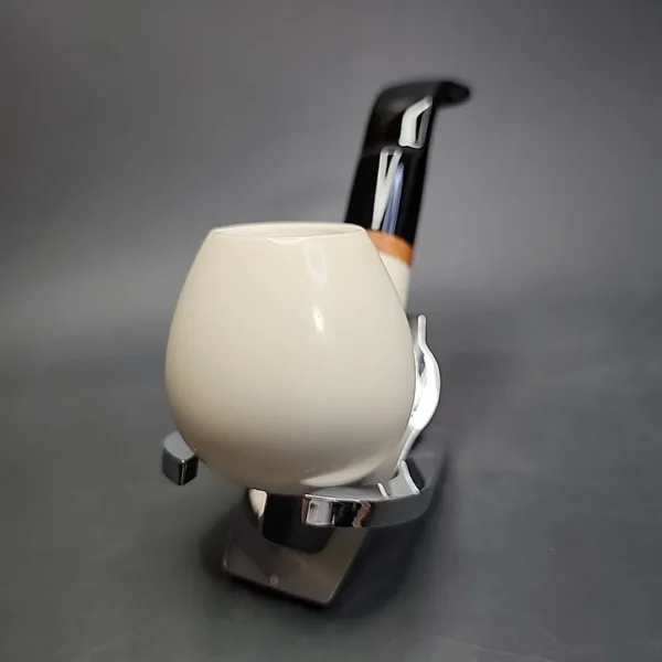 MBSD Meerschaum Deluxe Bent Brandy Block Meerschaum Pipe, Briar-Mortise, New - Image 4