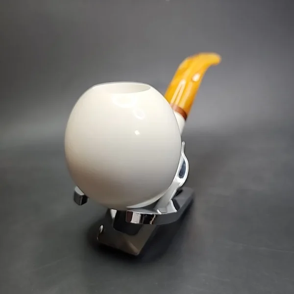 MBSD Meerschaum Deluxe Bent Apple Block Meerschaum Pipe, Briar-Mortise - Image 4
