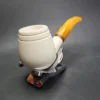 MBSD Meerschaum Deluxe Bent Egg Block Meerschaum Pipe, Briar-Mortise - Image 4