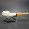MBSD Meerschaum Deluxe Squat Tomato Block Meerschaum Pipe, Briar-Mortise - Image 4