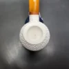 MBSD Meerschaum Deluxe Rusticated Rhodesian Block Meerschaum Pipe, Briar-Mortise, New - Image 5