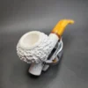 MBSD Meerschaum Deluxe Cavalier-style Block Meerschaum Pipe, Briar-Mortise, New - Image 5
