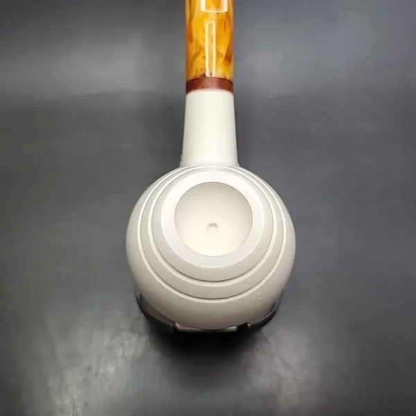 MBSD Meerschaum Smooth Author Block Meerschaum Pipe, Briar-Mortise - Image 5
