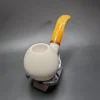 MBSD Meerschaum Deluxe Smooth Bent Apple Block Meerschaum Pipe Briar-Mortise - Image 5