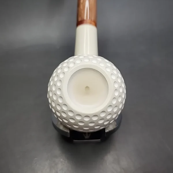 MBSD Meerschaum Deluxe Straight Apple Block Meerschaum Pipe, Briar-Mortise, New - Image 6