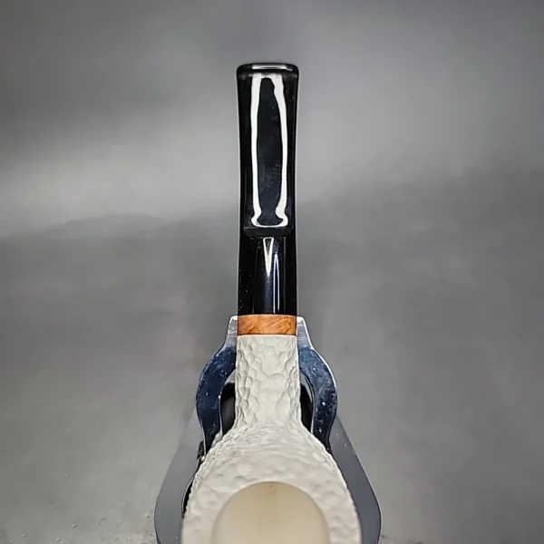 MBSD Meerschaum Deluxe Rusticated Billiard Block Meerschaum Pipe, Briar-Mortise - Image 6