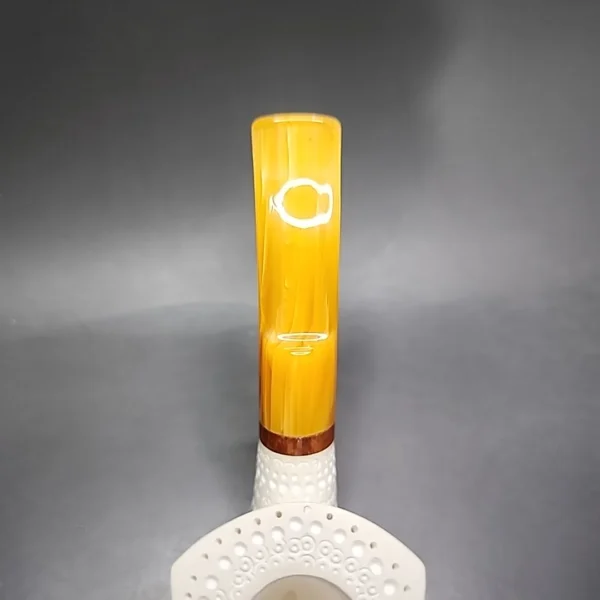 MBSD Meerschaum Deluxe Floral Sitter Block Meerschaum Pipe, Briar-Mortise - Image 6