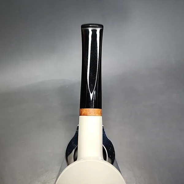 MBSD Meerschaum Deluxe Smooth Rhodesian Block Meerschaum Pipe, Briar-Mortise, New - Image 6