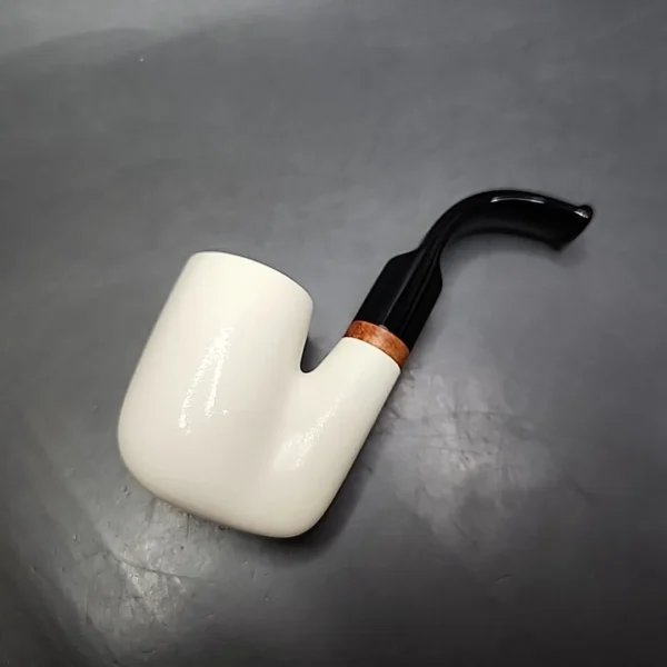 MBSD Meerschaum Deluxe Oom Paul Block Meerschaum Pipe, Briar-Mortise, New - Image 7