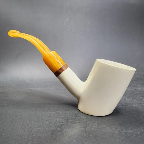 MBSD Meerschaum Deluxe Cherrywood Block Meerschaum Pipe, Briar-Mortise, New - Image 7
