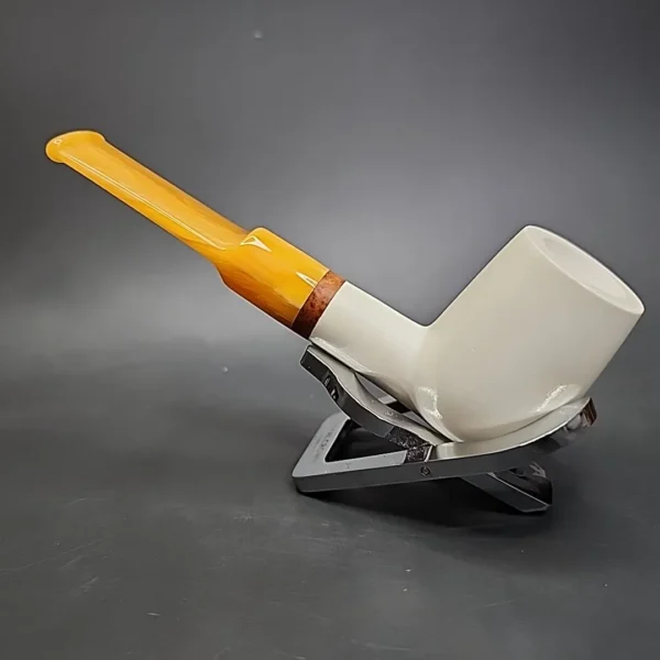MBSD Meerschaum Deluxe Lovat Block Meerschaum Pipe, Briar-Mortise - Image 7