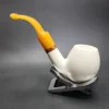 MBSD Meerschaum Deluxe Bent Egg Block Meerschaum Pipe, Briar-Mortise - Image 7