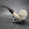 MBSD Meerschaum Deluxe Bent Rhodesian Block Meerschaum Pipe, Briar-Mortise, New - Image 7
