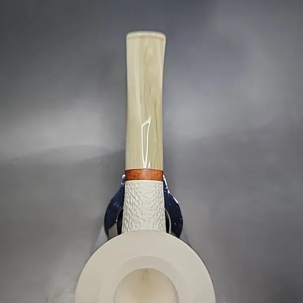 MBSD Meerschaum Deluxe Bent Rhodesian Block Meerschaum Pipe, Briar-Mortise, New - Image 7