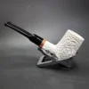MBSD Meerschaum Deluxe Rusticated Billiard Block Meerschaum Pipe, Briar-Mortise - Image 7