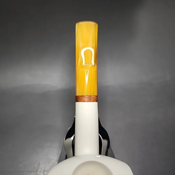 MBSD Meerschaum Deluxe Smooth Swan Block Meerschaum Pipe, Briar-Mortise - Image 7