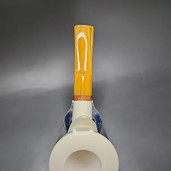 MBSD Meerschaum Deluxe Smooth Freehand Block Meerschaum Pipe, Briar-Mortise - Image 7