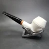 MBSD Meerschaum Deluxe Smooth Rhodesian Block Meerschaum Pipe, Briar-Mortise, New - Image 7