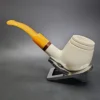 MBSD Meerschaum Deluxe Bent Egg Block Meerschaum Pipe, Briar-Mortise - Image 7