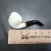 MBSD Meerschaum Deluxe Smooth Bent Rhodesian Block Meerschaum Pipe, Briar-Mortise, New - Image 8