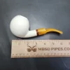 MBSD Meerschaum Deluxe Bent Apple Block Meerschaum Pipe, Briar-Mortise - Image 8
