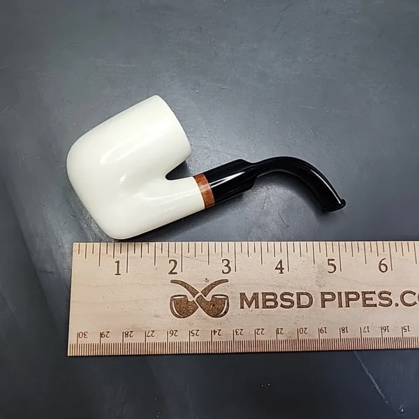 MBSD Meerschaum Deluxe Oom Paul Block Meerschaum Pipe, Briar-Mortise, New - Image 8